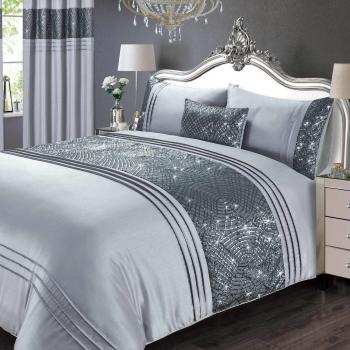 Juego de Edredón y Almohadas Charleston Gris Super King