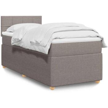 Box Spring con colchón gris taupe 80x200 cm Torana