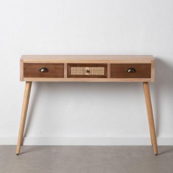 Mobile per Ingresso SASHA 110 x 30 x 78 cm Legno Crema Rattan