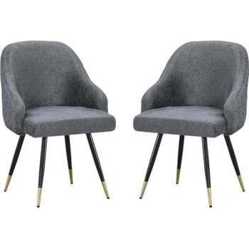 Harmony Metal Set – Chaises Tissu Gris – 54 × 57 × 90 cm