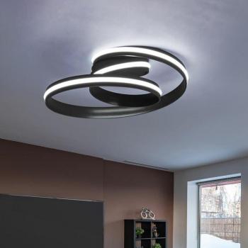 Dimmer Plafoniera LED 3 Gradini Anelli Nero 32W 2100lm