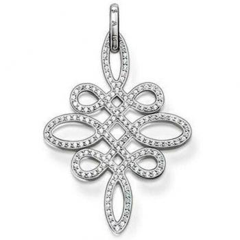 Damen‑Halsband‑Anhänger Thomas Sabo – Knoten‑Design, weißer Zirkonia