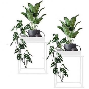 Soportes de Plantas de Metal Blanco