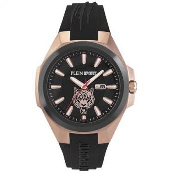 Philipp Plein Tiger Master Men’s Black‑Rose Gold Sport Timepiece, One Size