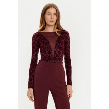 Elisabetta Franchi Body in Dunkelrot für Slim Fit