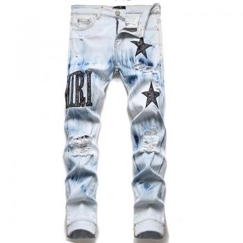 Pantalones Motocross Rascados con Bordado “Espiral Americana”