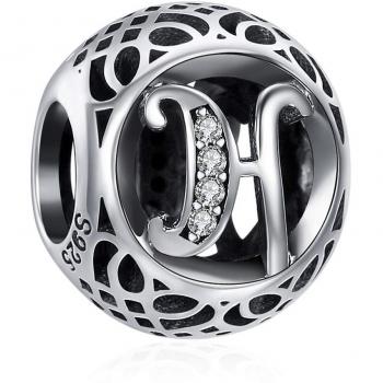 Pendentif Lettre H en Argent Sterling 925 avec Zircone AAA+ pour Femme