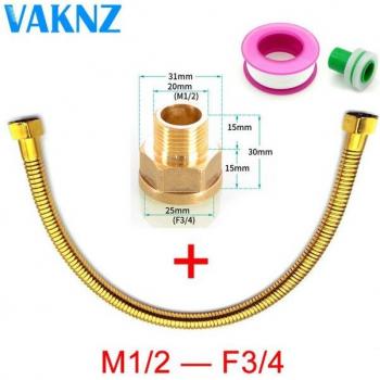 Tuyau de plomberie en acier inoxydable or 1/2 avec valve d'angle 50cm