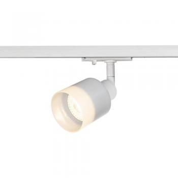 SLV Puri Track Spot GU10 in Weiß mit 1-Phasen-Adapter und QPAR51 Glas