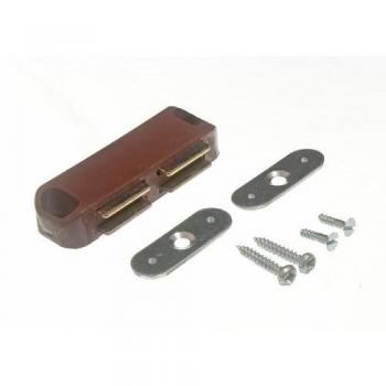 Double Magnetic Catch with Plate and Fixing Screws Brown 5kg Pull