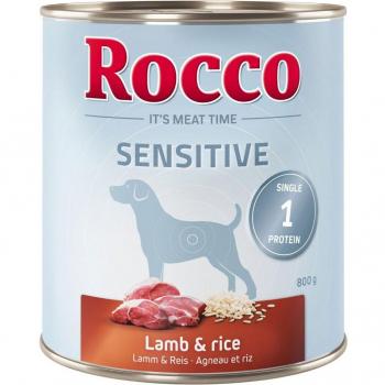 Rocco Sensitive 20 x 800 g agneau, riz + 4 boîtes offertes