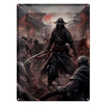 Femer GmbH Blechschild 30×40 cm: Zombie‑Horde Samurai Version 3