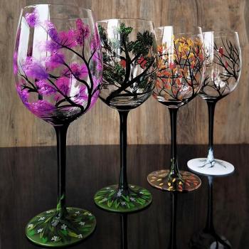 Copas de Vino Decorativas Primavera, Verano, Otoño, Invierno