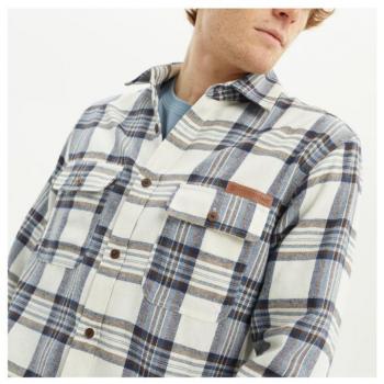 Camisa Hydroponic Gaviota Blanca Azul a Rayas para Hombre