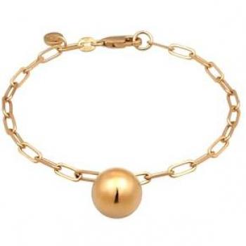 Elli Damen Armband 925 Sterling Silber Gliederkette mit Kugelanhänger