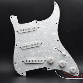 Red/White Pearl Prewired Alnico SSS Pickguard for Electric Guitar