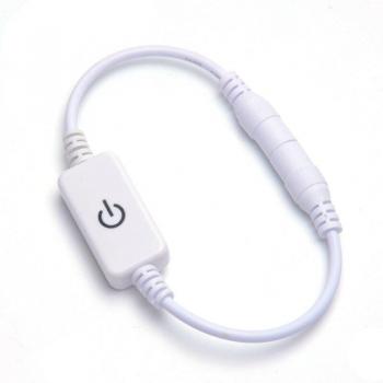 LED Touch Power Controller – 12–24V DC, 3A, Male/Female Plug, Black/White