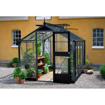 Serre Juliana 8 m² – Aluminium et verre trempé, couleur anthracite noire