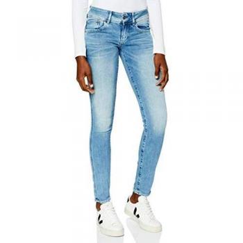 G-STAR RAW Damen Lynn Jeans, Mid Waist, Skinny Fit, Blau