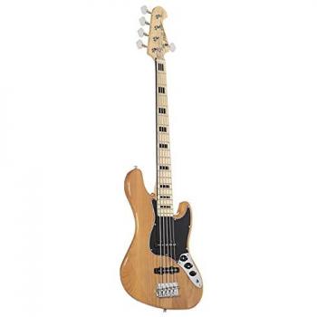 J & D Vintage 1975 E-Bass 5-Saiter Natural mit 2 Single Coil
