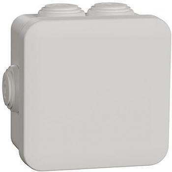Boîte de dérivation 80x80x45 mm blanche avec embouts IP55