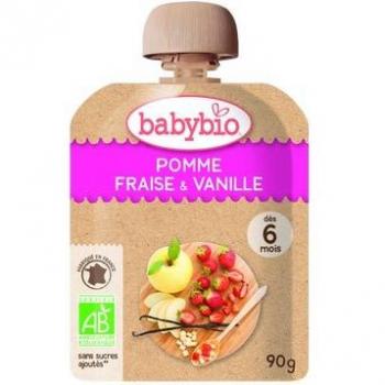 Compote Bébé Pomme Fraise et Vanille 90g