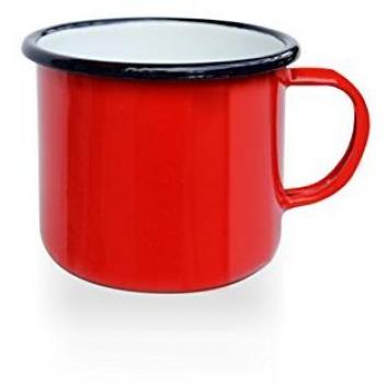Tazza bollilatte smaltato rosso EVA 9 cm