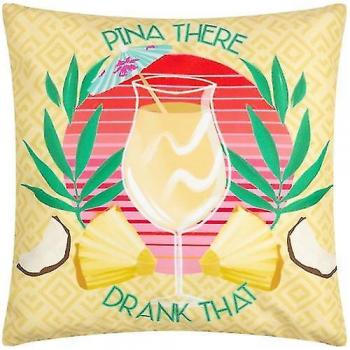 Coussin d’extérieur abstrait Furn Pina Jaune 43cm x 43cm