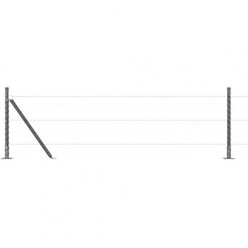 VidaXL 70cm Galvanized Fence Posts with Base Plates – 7 Piece Set (Ø32mm)