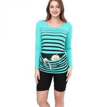 Umstandsshirt „Baby Flucht – Smaragd‑Design“