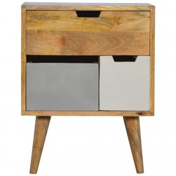 European Rustic Bedside Cabinet, Double Drawer Set