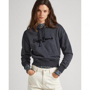 Felpa con cappuccio Pepe Jeans Nanette, grigio scuro, M