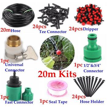 Adjustable Dripper Emitter Kit for Garden Irrigation 5m-50m