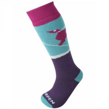 Lorpen Kinder Ski Socken rosa/blau/lila (2er-Pack)