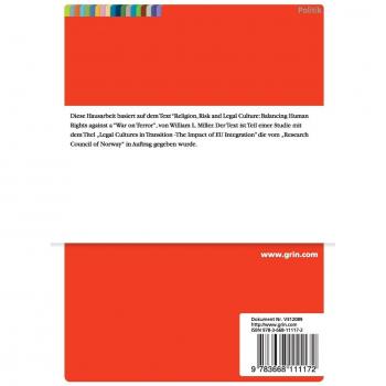 Reale Bedrohung oder Angstpolitik? Religion, Risk and Legal Culture von William L. Miller