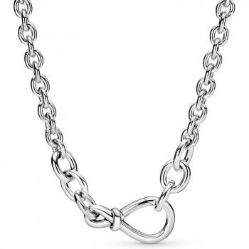Collar de cadena de nudos para cuentas de Plata de Ley 925