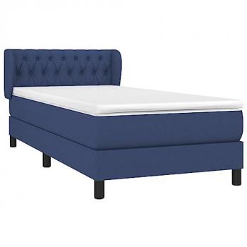 VidaXL Boxspring-Bett Blau 90x190 cm – luxuriöses Stoffdesign