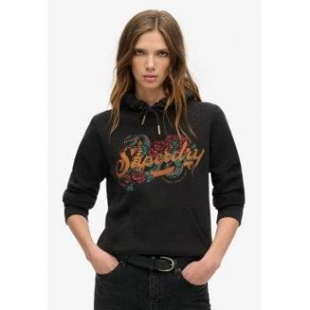 Sudadera casual Superdry Tattoo Script negra