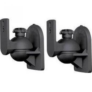 SpeaKa Professional Lautsprecher-Wandhalterung Neigbar+Schwenkbar Wandabstand (max.): 6.4 cm Schwarz 1 Paar (29215C36)