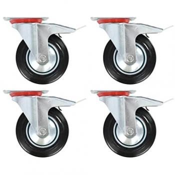 VidaXL 24 pcs Swivel Casters 160 mm with Double Brakes for Trolley Cart Dolly Furniture Moving Bed Table Drawer Box Stand Shelf Wheels