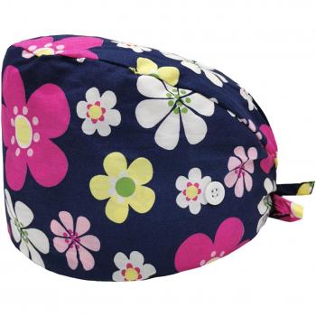 Sombrero ajustable para enfermeras con diseño floral