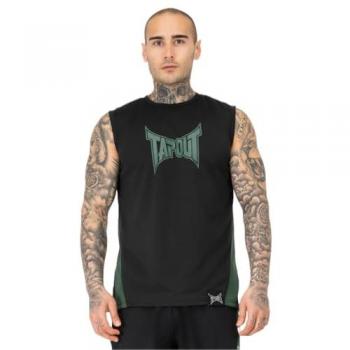 Tapout Herren ärmelloses Trainingsshirt normaler Passform Schwarz/Grün 3XL