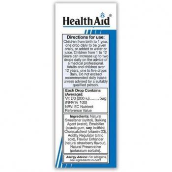 HealthAid Vitamin D3 Liquid Drops 200iu
