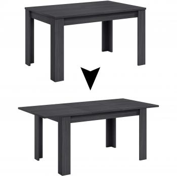 Tavolo allungabile in melamina grigio cenere 78 x 140 x 90 cm