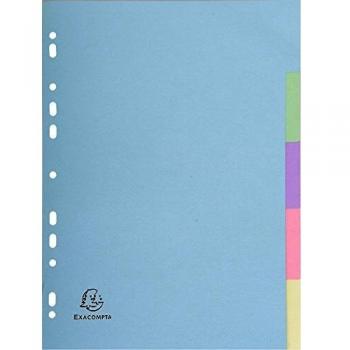 Exacompta 5 Part Coloured Recycled Plain Dividers