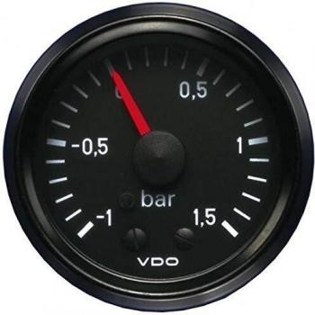 Manomètre VDO pression turbo 1.5 bar diamètre 52 fond noir