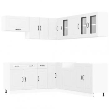VidaXL Kalmar White 11-Piece Kitchen Cabinet Set