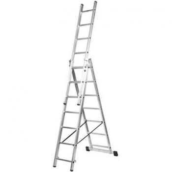Aluminio Kormax Escalera Triple con 9 Pasadas