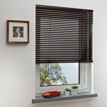 Braune Aluminium-Jalousie 240 cm x 160 cm