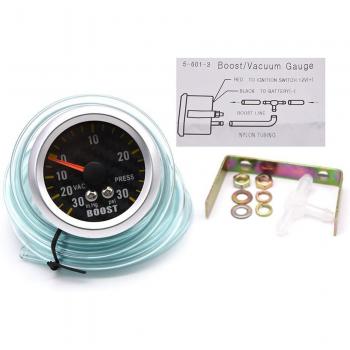 Auto‑Turbo‑Drucksensor 52 mm analog –30…30 PSI, Kohlenstofffaser‑Messschieber, Manometer, Kunststoffhaube